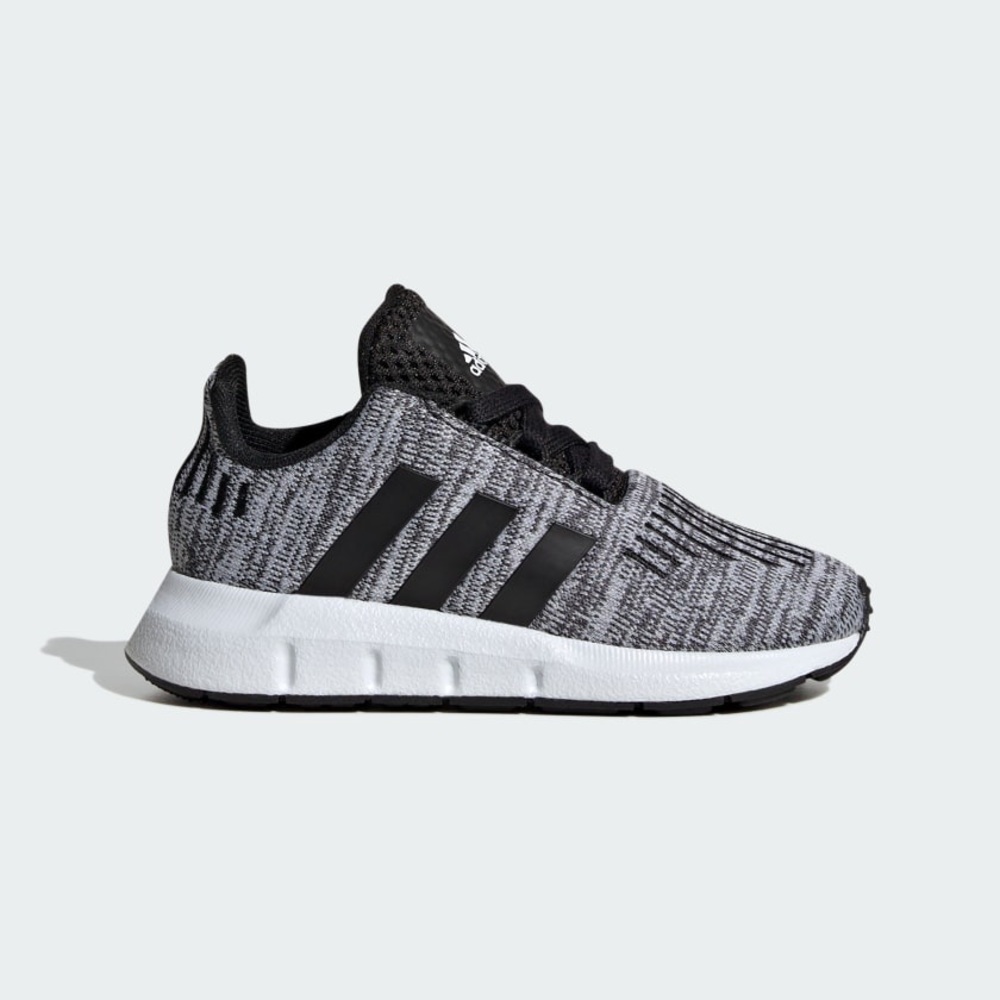 Adidas Black White Swift Run 1.0 Lace Up Sneakers Shoes Kids Size 7
